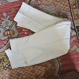 Faux leather straight leg pants cream size 14